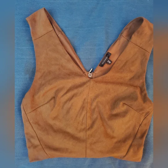 Brown Faux Suede Crop Top from Dynamite - Picture 6 of 7